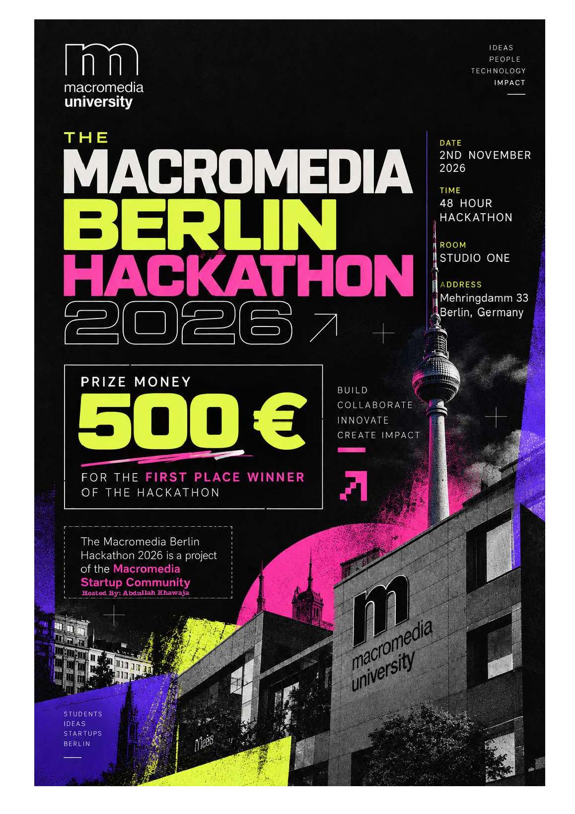 Macromedia Berlin Hackathon 2026 – Build the Future! – Apply now!
